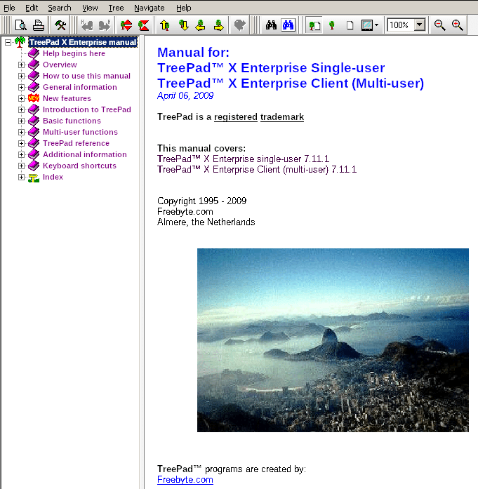 TreePad: A Free-Form Database Program
